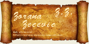 Zorana Zečević vizit kartica